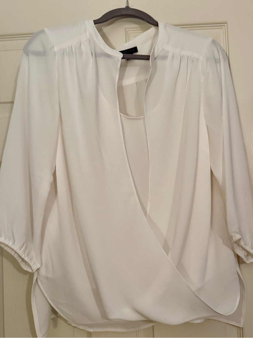 J.Jill Wearever Collection Ivory Surplice Blouse - Lightweight Women’s Top